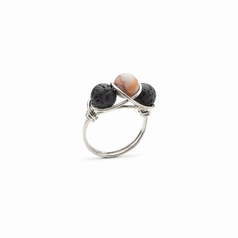 Chic Women's Rings for Fashion-Forward Looks-Red Vein Jasper Diffuser Ring