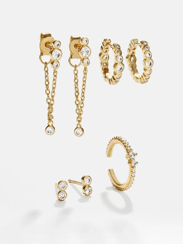 Women's Earrings – Elegant Designs for Every Personality--Lexi 18K Gold Earring Set - Gold/Pavé Women's Earrings – Elegant Designs for Every Personality--Lexi 18K Gold Earring Set - Gold/Pavé