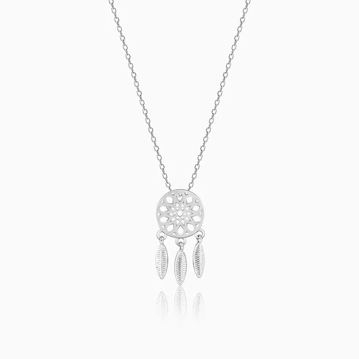Shop Classic Women's Necklaces & Pendants with a Modern Twist-Silver Dreamcatcher Necklace Shop Classic Women's Necklaces & Pendants with a Modern Twist-Silver Dreamcatcher Necklace