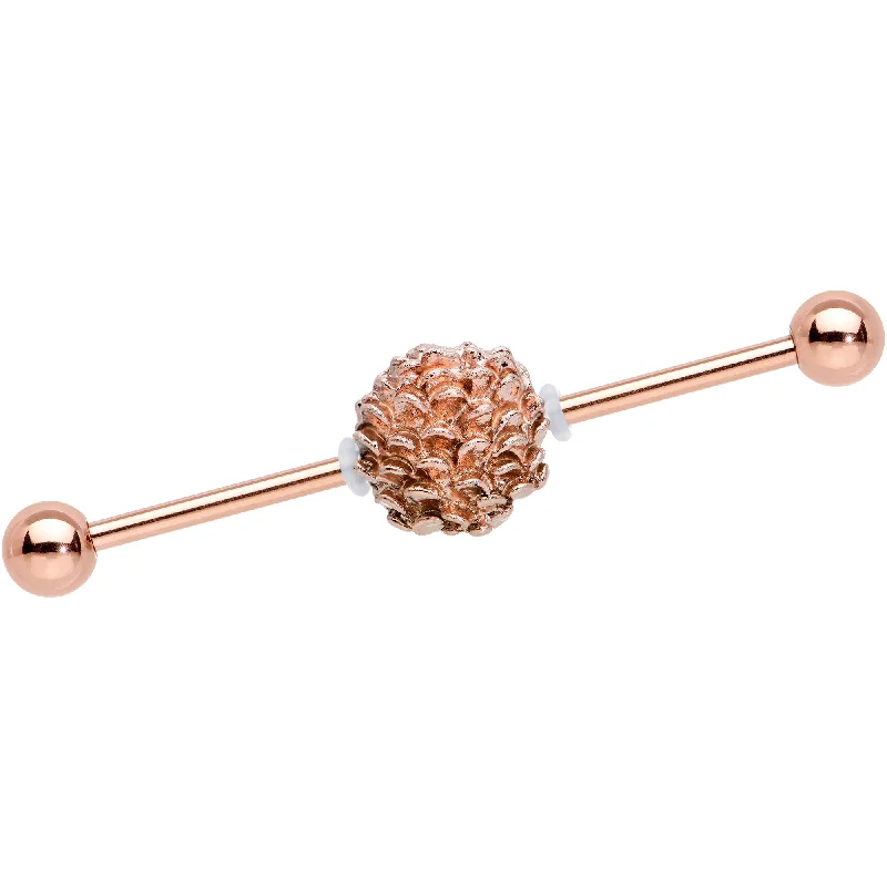 Women's Earrings – Elegant Designs for Every Personality--14 Gauge Rose Gold Tone Autumn Pine Cone Industrial Barbell 38mm Women's Earrings – Elegant Designs for Every Personality--14 Gauge Rose Gold Tone Autumn Pine Cone Industrial Barbell 38mm