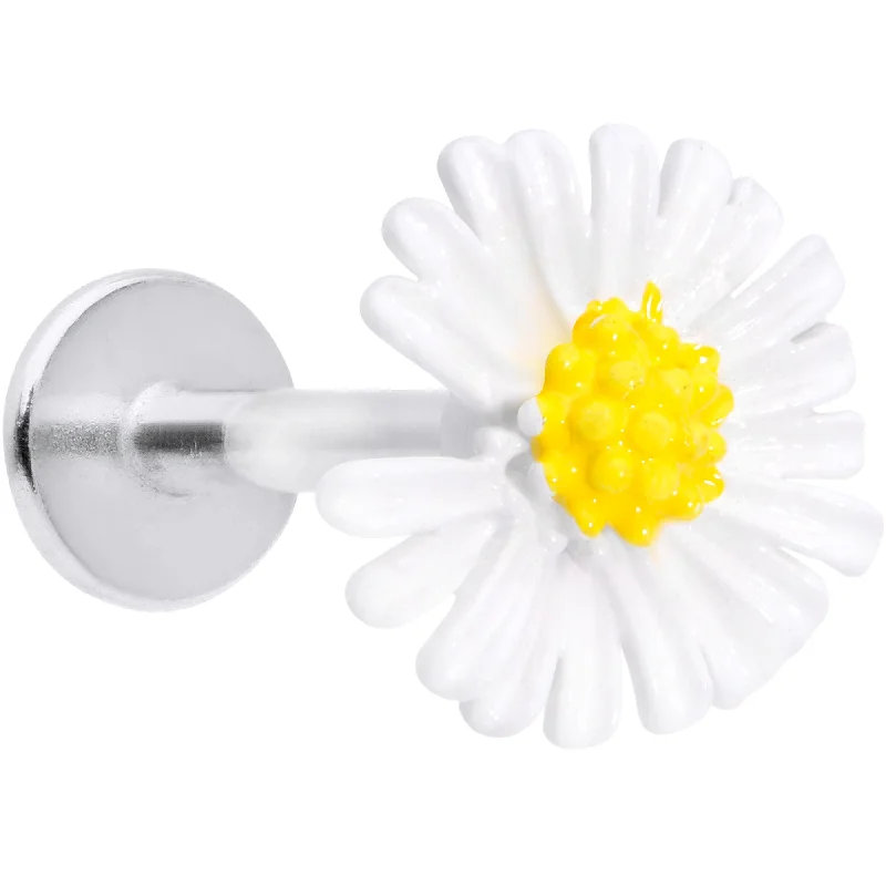 Beautiful Lip Rings for Bold Statements16 Gauge 5/16 White Daisy Flower Labret Monroe Tragus