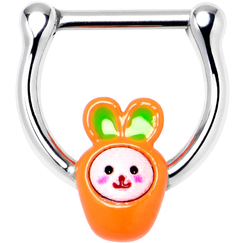 Fancy Nose Rings -16 Gauge 5/16 Surprise Carrot Easter Bunny Cartilage Clicker
