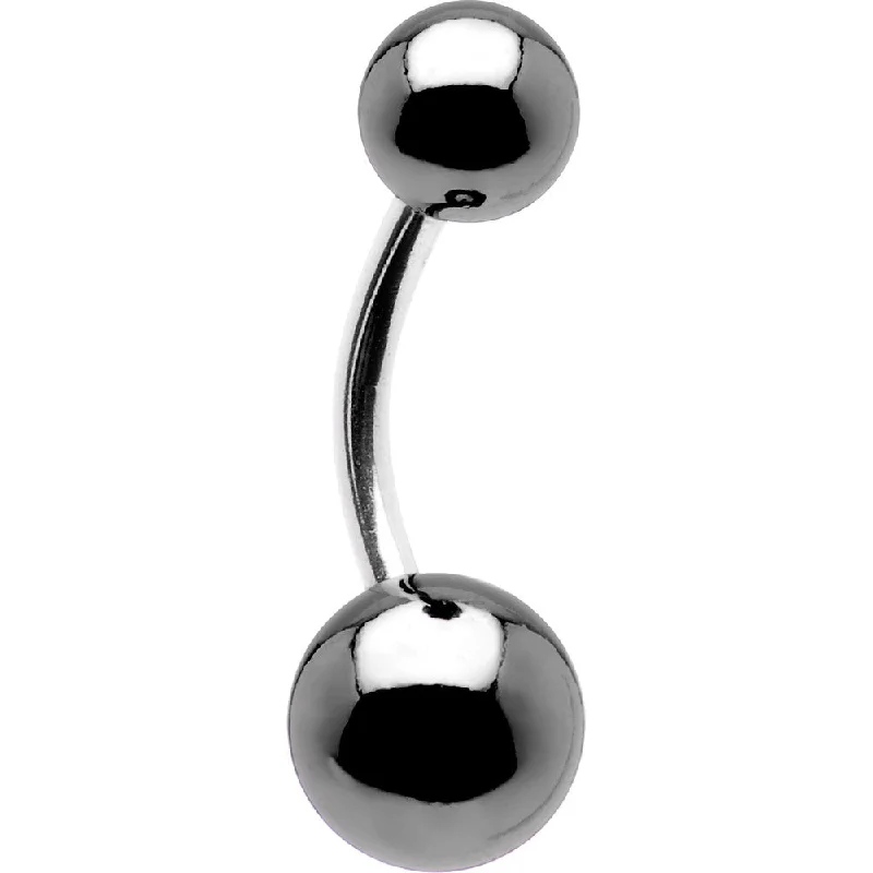 Comfortable Belly Rings with Beautiful Features -316l Surgical Steel Hematite Belly Ring 3/8 Comfortable Belly Rings with Beautiful Features -316l Surgical Steel Hematite Belly Ring 3/8