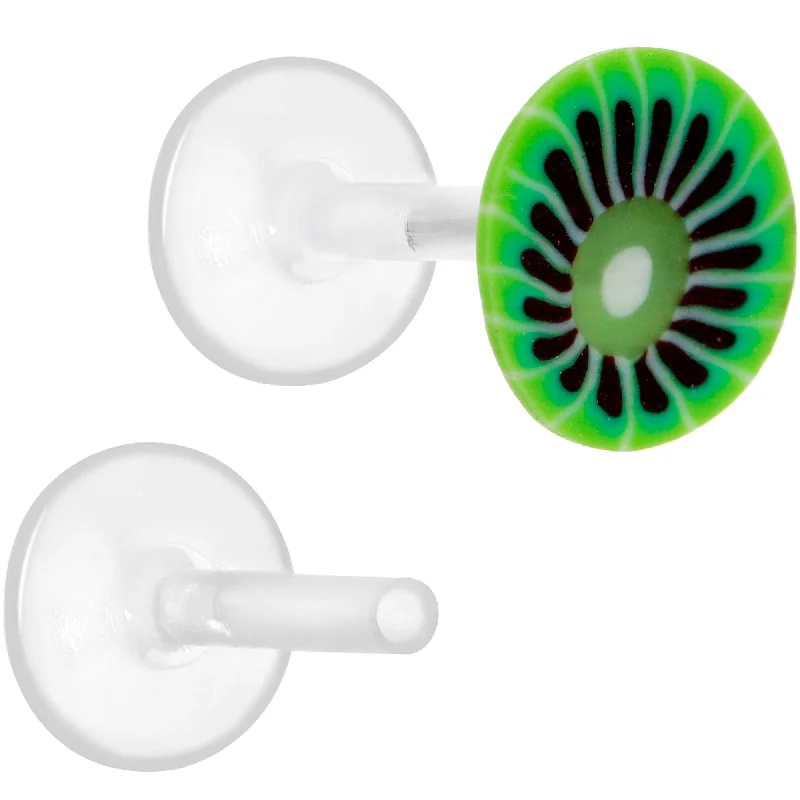 Women's Earrings – Elegant Designs for Every Personality--Handmade 1/4 5/16 Bioplast Green Kiwi Push In Cartilage Earring