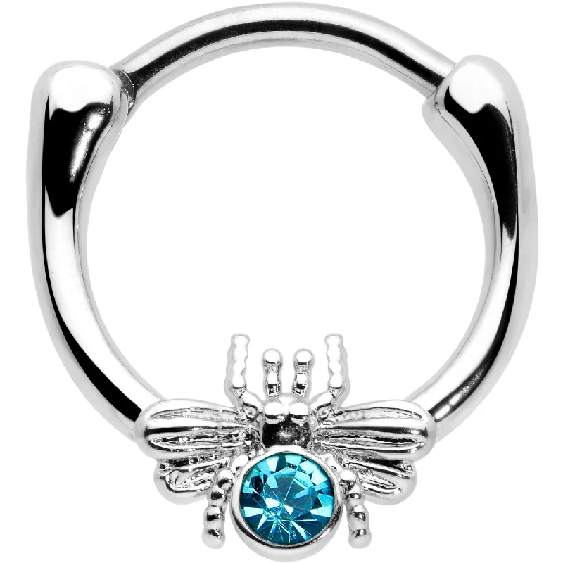Women's Earrings – Elegant Designs for Every Personality--16 Gauge 5/16 Blue Gem Ultra Fly Cartilage Clicker