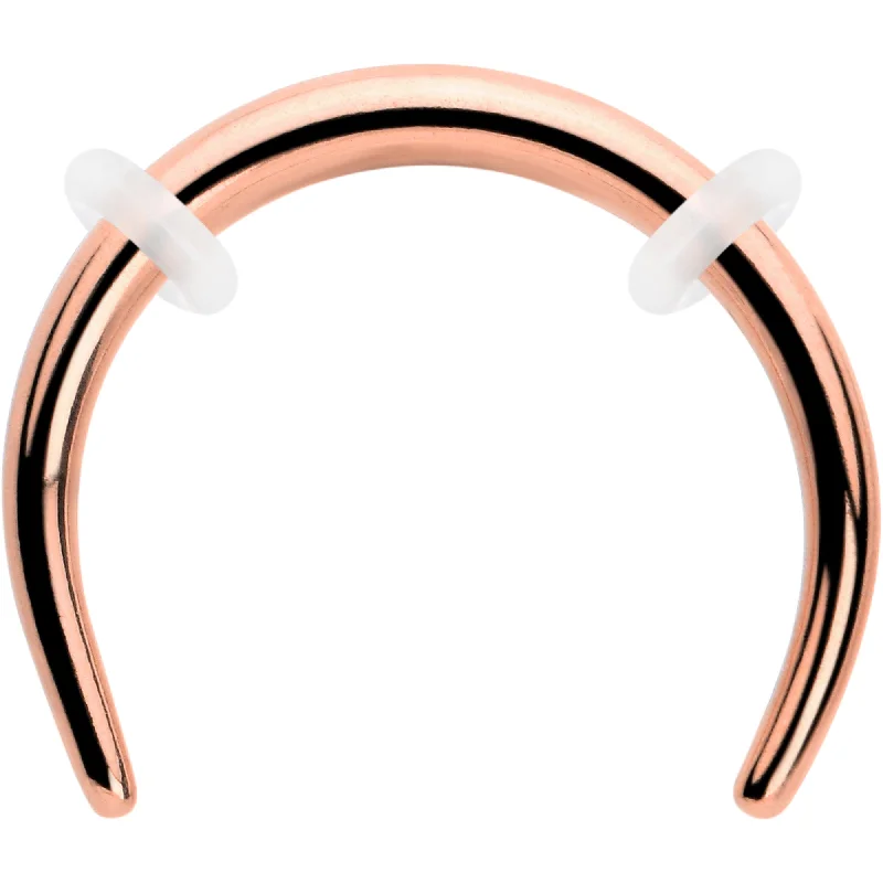 Women's Earrings – Elegant Designs for Every Personality--14 Gauge 3/8 Rose Gold Tone Pincher Crescent Taper Women's Earrings – Elegant Designs for Every Personality--14 Gauge 3/8 Rose Gold Tone Pincher Crescent Taper
