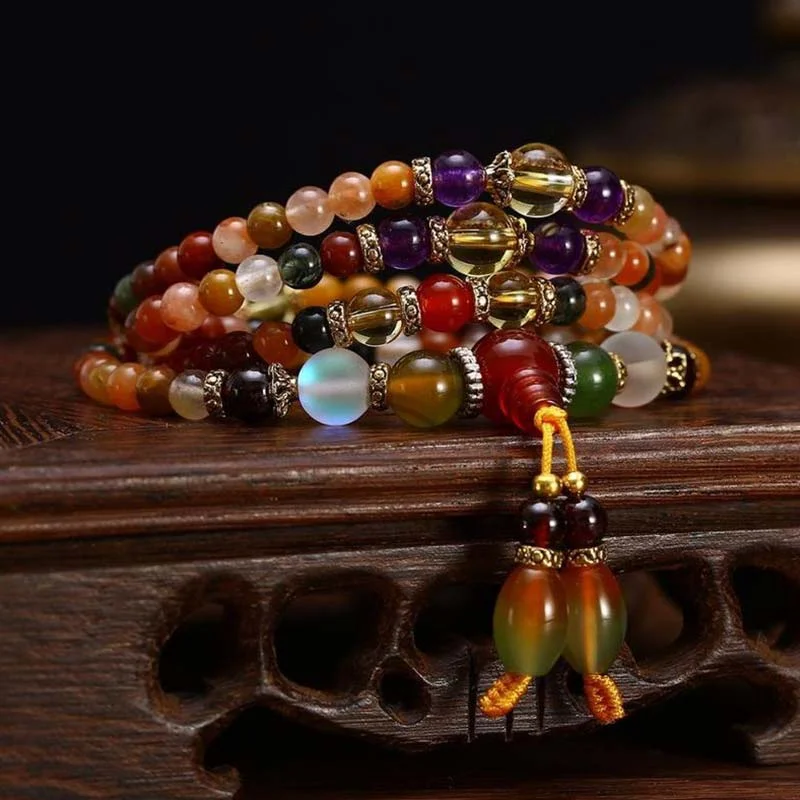 High-Quality Men's Bracelets for Special Gifts-Buddha Stones The 108 Quartz Healing Mala Bracelet High-Quality Men's Bracelets for Special Gifts-Buddha Stones The 108 Quartz Healing Mala Bracelet