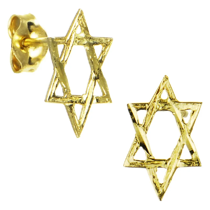 Women's Earrings – Elegant Designs for Every Personality--14kt Yellow Gold Star of David Stud Earrings