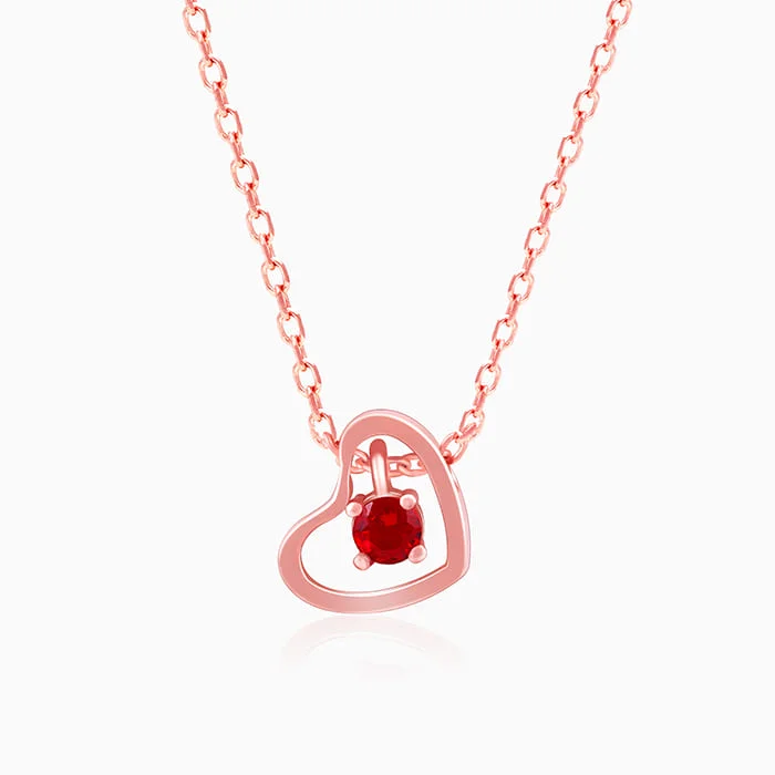 Shop Classic Women's Necklaces & Pendants with a Modern Twist-Rose Gold Whole Heart in Red Necklace Shop Classic Women's Necklaces & Pendants with a Modern Twist-Rose Gold Whole Heart in Red Necklace