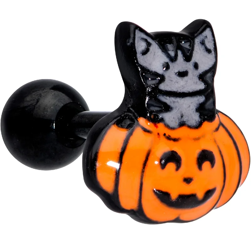 Women's Earrings – Elegant Designs for Every Personality--16 Gauge 1/4 Black Cat Surprise Pumpkin Halloween Cartilage Tragus Women's Earrings – Elegant Designs for Every Personality--16 Gauge 1/4 Black Cat Surprise Pumpkin Halloween Cartilage Tragus