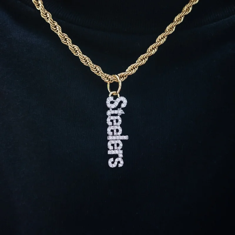 Cool Bracelets with Cross Designs for Men-Pittsburgh Steelers Official NFL Wordmark Pendant Cool Bracelets with Cross Designs for Men-Pittsburgh Steelers Official NFL Wordmark Pendant