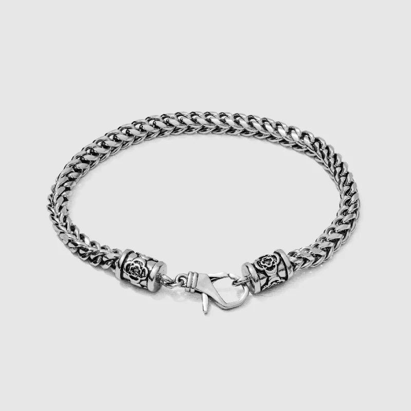 Stainless Steel Bracelet for Men with Engraving-Cobra Bracelet (Silver)