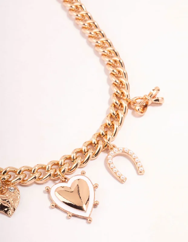 Shop Classic Women's Necklaces & Pendants with a Modern Twist-Gold Novelty Charm Necklace Shop Classic Women's Necklaces & Pendants with a Modern Twist-Gold Novelty Charm Necklace