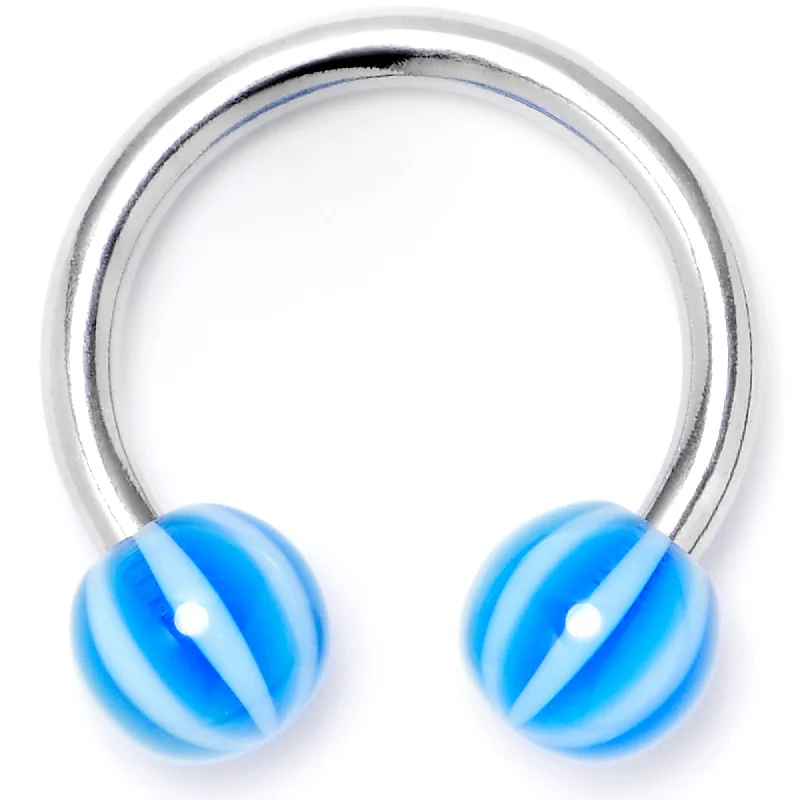 Stunning Lip Rings with Dazzling Stones14 Gauge 7/16 Beach Ball Blue Stripe Horseshoe Circular Barbell Stunning Lip Rings with Dazzling Stones14 Gauge 7/16 Beach Ball Blue Stripe Horseshoe Circular Barbell