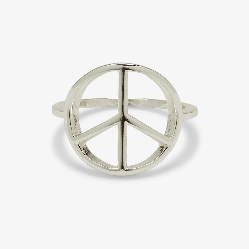 Chic Women's Rings for Fashion-Forward Looks-Peace Sign Ring