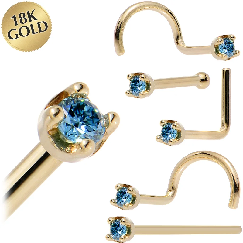 Custom Nose Rings for Exclusive Styles -Solid 18KT Yellow Gold 1.5mm Genuine Blue Diamond Nose Ring Custom Nose Rings for Exclusive Styles -Solid 18KT Yellow Gold 1.5mm Genuine Blue Diamond Nose Ring