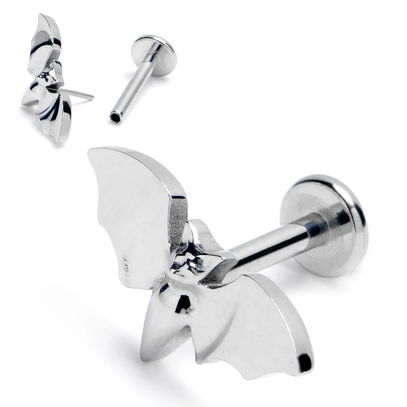 Beautiful Lip Rings for Stunning Style16 Gauge 5/16 G23 Titanium Bat Threadless Push In Labret Monroe Tragus