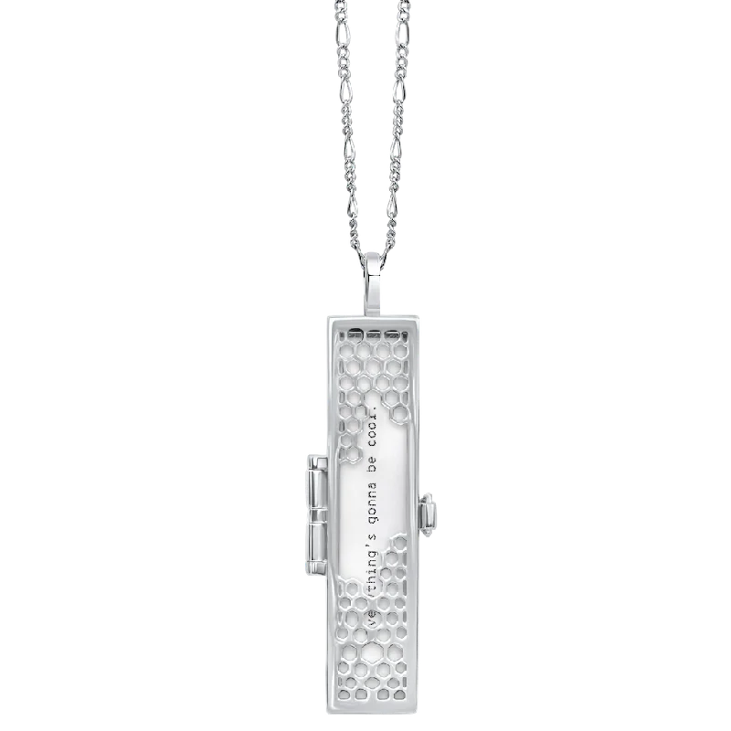 Shop Classic Women's  Necklaces & Pendants with a Modern Twist-Honeycomb Fortune Locket - Silver