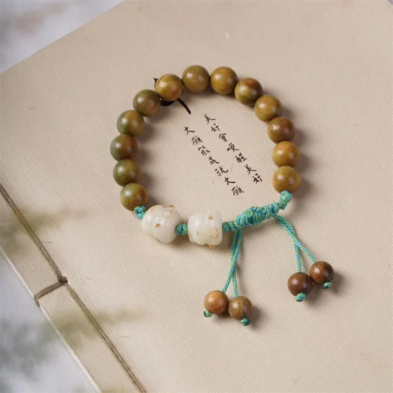 Simple But Stylish Bangles for Women-Buddha Stones Green Sandalwood Bodhi Seed Lucky Cat Positive Bracelet Simple But Stylish Bangles for Women-Buddha Stones Green Sandalwood Bodhi Seed Lucky Cat Positive Bracelet