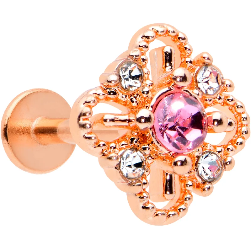 Custom Lip Rings with Bold Colors16 Gauge 5/16 Pink Gem Rose Gold Tone Cross Rhombus Labret Tragus Custom Lip Rings with Bold Colors16 Gauge 5/16 Pink Gem Rose Gold Tone Cross Rhombus Labret Tragus