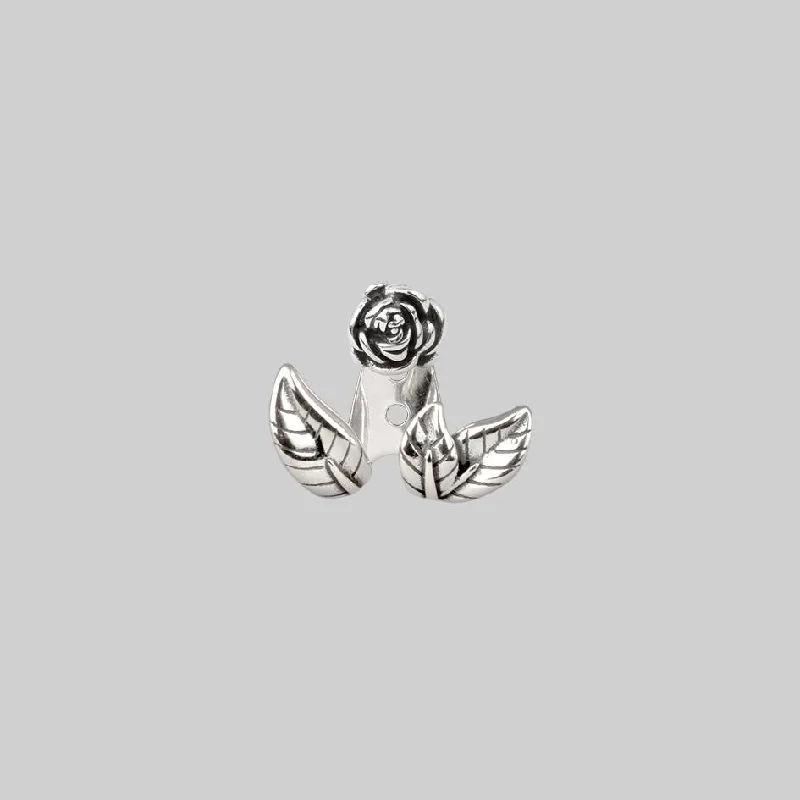 Women's Earrings – Elegant Designs for Every Personality--VERDURS. Rose & Foliage Earrings - Silver