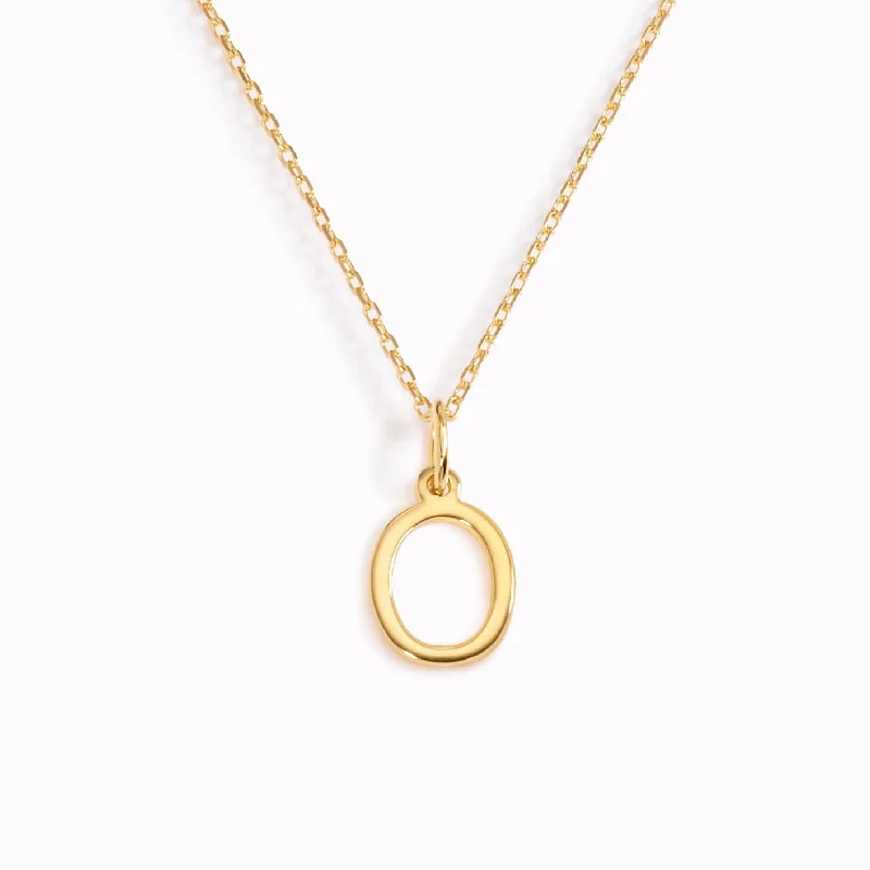 Shop Classic Women's  Necklaces & Pendants with a Modern Twist-O Necklace / Gold Initial Necklace