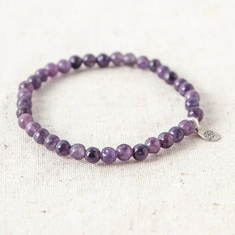 Elegant Bangles for Women with Simple Designs-Lepidolite Energy Bracelet