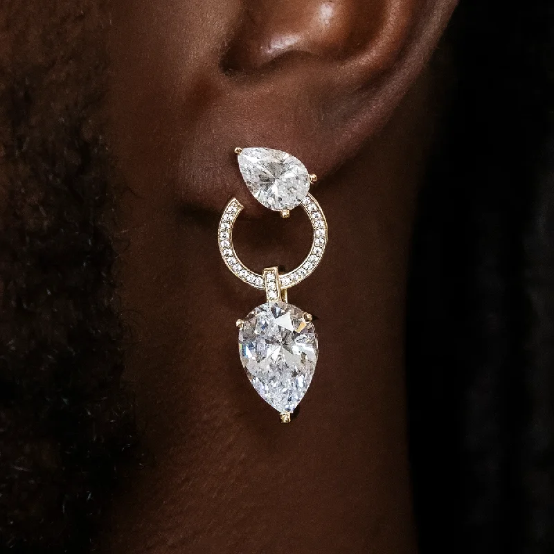 Shop Durable Men's Earrings for Everyday Wear-Teardrop Circle Drop Earrings