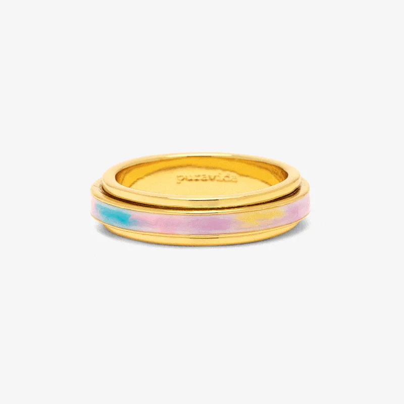 Chic Women's Rings for Fashion-Forward Looks-Tie-Dye Fidget Ring