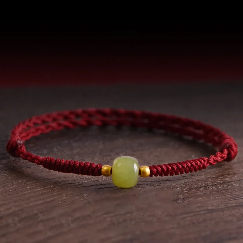 Elegant Beaded Bracelets for Men-Buddha Stones Natural Hetian Jade 999 Gold Beads Protection Luck Braided Bracelet Anklet Elegant Beaded Bracelets for Men-Buddha Stones Natural Hetian Jade 999 Gold Beads Protection Luck Braided Bracelet Anklet