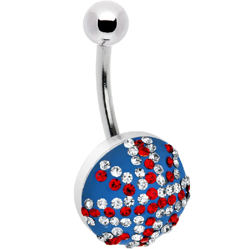 Beautiful Belly Rings for Stunning Style -Crystal British Flag Belly Ring