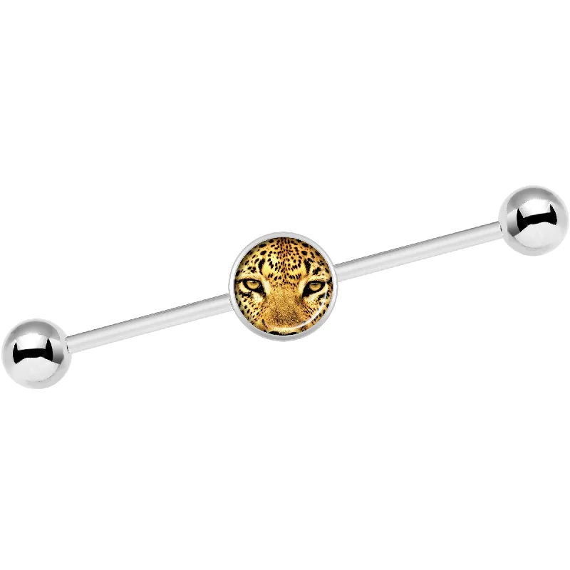 Women's Earrings – Elegant Designs for Every Personality--14 Gauge Full Color Leopard Eyes Industrial Barbell 37mm Women's Earrings – Elegant Designs for Every Personality--14 Gauge Full Color Leopard Eyes Industrial Barbell 37mm
