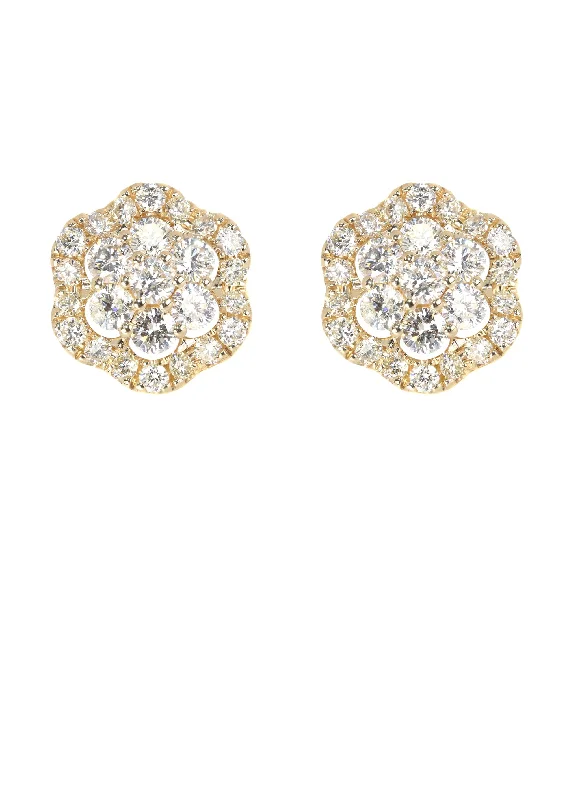 Shop Durable Men's Earrings for Everyday Wear-Mens Stud Diamond Earrings | 1.76 Carats 14K Yellow Gold Shop Durable Men's Earrings for Everyday Wear-Mens Stud Diamond Earrings | 1.76 Carats 14K Yellow Gold