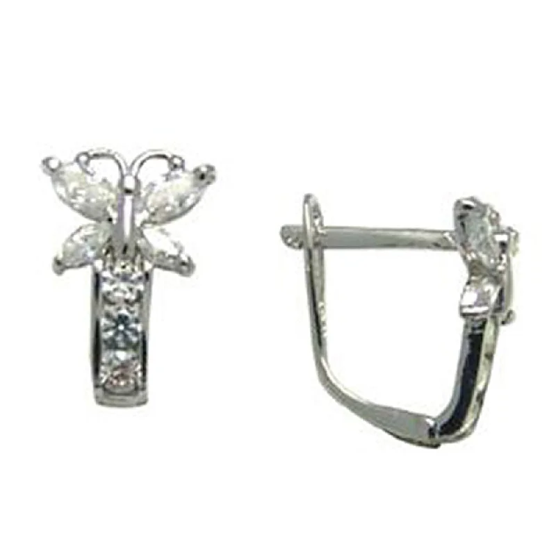 Women's Earrings – Elegant Designs for Every Personality--14kt White Gold Butterfly April Birthstone Leverback Earrings Women's Earrings – Elegant Designs for Every Personality--14kt White Gold Butterfly April Birthstone Leverback Earrings