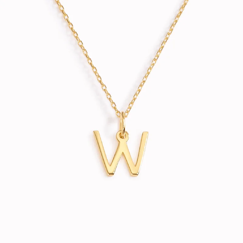 Shop Classic Women's  Necklaces & Pendants with a Modern Twist-W Necklace / Gold Initial Necklace
