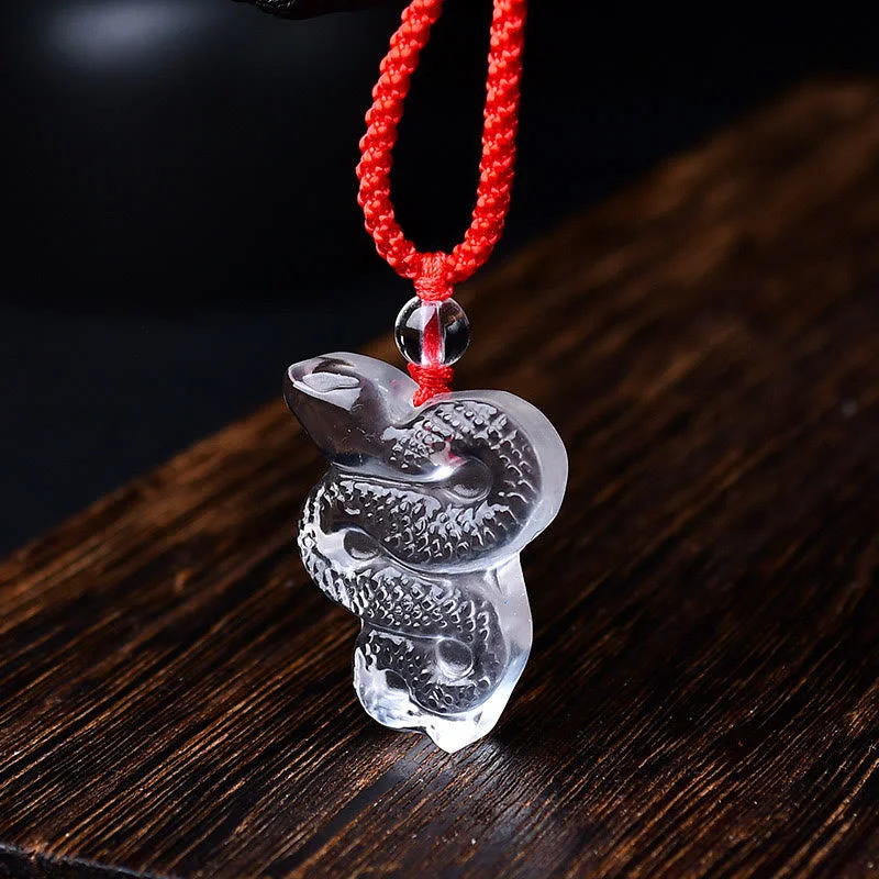 Shop Classic Women's Necklaces & Pendants with a Modern Twist-Buddha Stones White Crystal Liuli Year of the Snake Healing Necklace Pendant Shop Classic Women's Necklaces & Pendants with a Modern Twist-Buddha Stones White Crystal Liuli Year of the Snake Healing Necklace Pendant