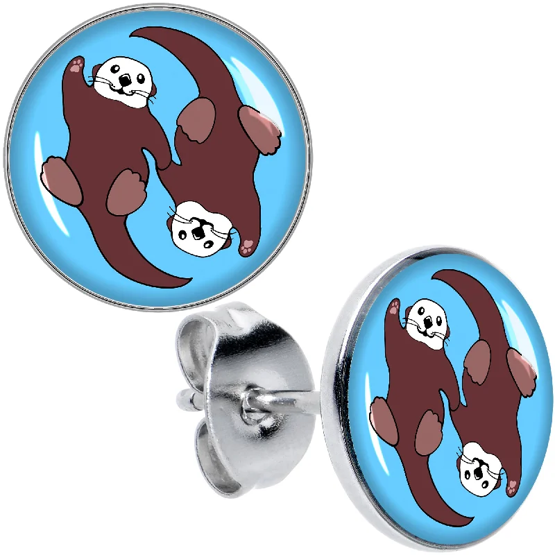 Women's Earrings – Elegant Designs for Every Personality--Oh My Otters Animal Stud Earrings
