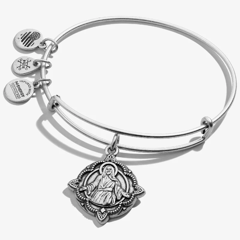 Simple Gold Bangles for Women-Jesus Charm Bangle