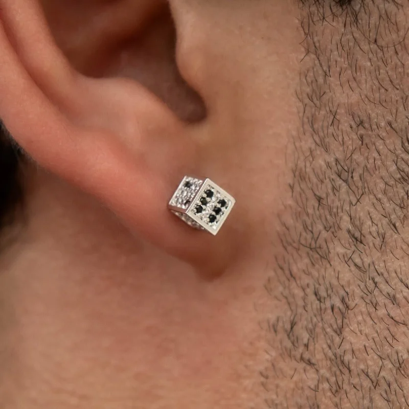 Shop Durable Men's Earrings for Everyday Wear-Dice Stud Earrings