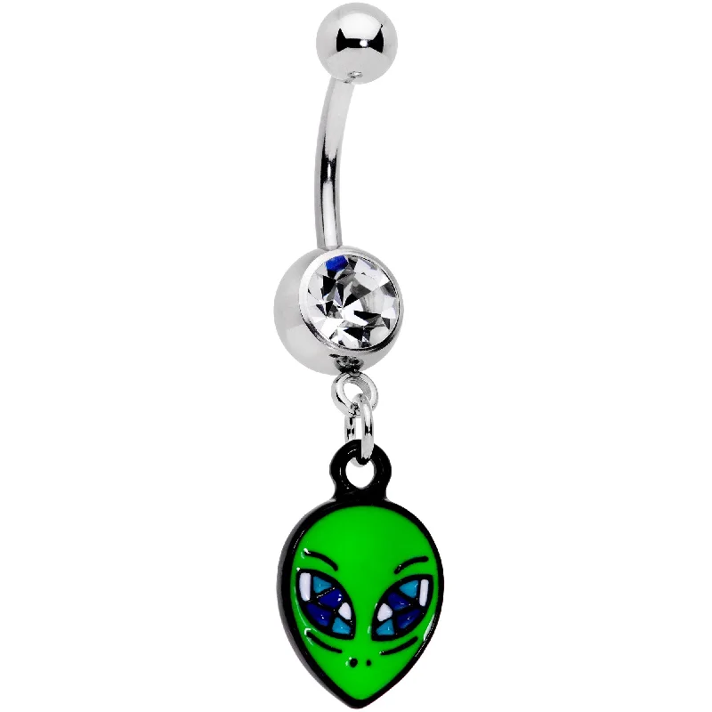 Comfortable Belly Rings for Fashionable Women -Clear Gem Vivid Invader From Beyond Belly Ring Dangle Comfortable Belly Rings for Fashionable Women -Clear Gem Vivid Invader From Beyond Belly Ring Dangle