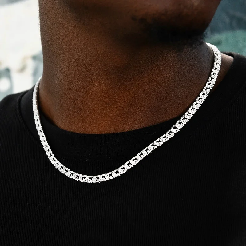 Exclusive Men's Necklaces & Pendants for the Modern Gentleman-Micro Iced G-Link Chain in White Gold Exclusive Men's Necklaces & Pendants for the Modern Gentleman-Micro Iced G-Link Chain in White Gold