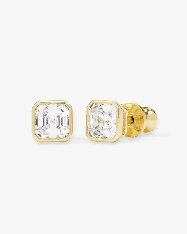 Women's Earrings – Elegant Designs for Every Personality--Duchess 6mm Studs - Gold|White Diamondettes Women's Earrings – Elegant Designs for Every Personality--Duchess 6mm Studs - Gold|White Diamondettes