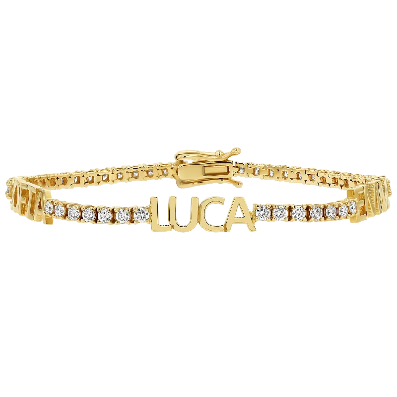 Rope and Metal Bracelets for Men-Custom Diamond Name Tennis Bracelet
