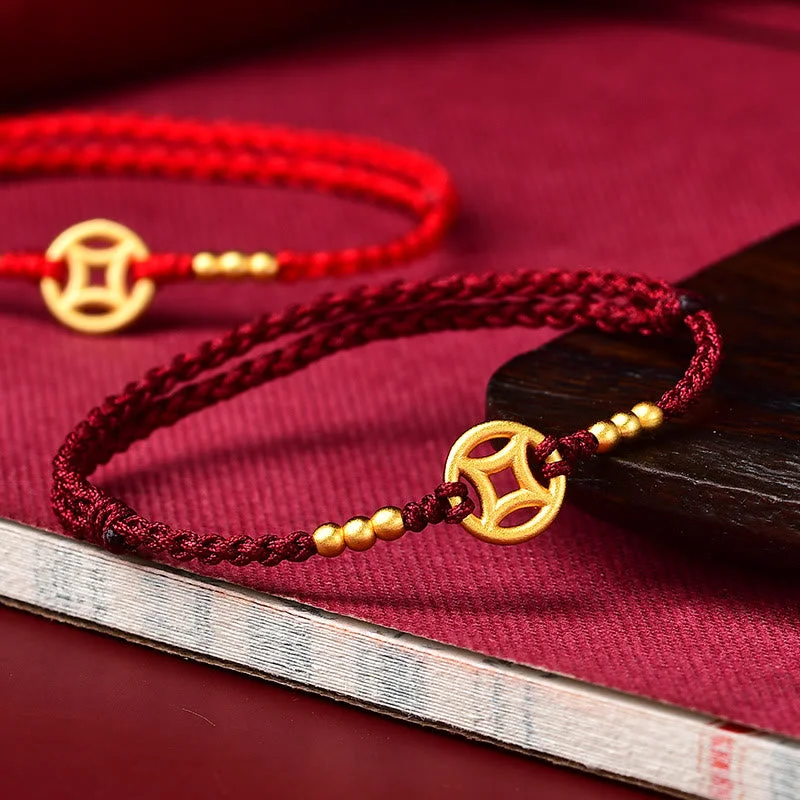 Men's Beaded Bracelets with Natural Stones-Buddha Stones Copper Coin Strength Braided String Bracelet Anklet Men's Beaded Bracelets with Natural Stones-Buddha Stones Copper Coin Strength Braided String Bracelet Anklet