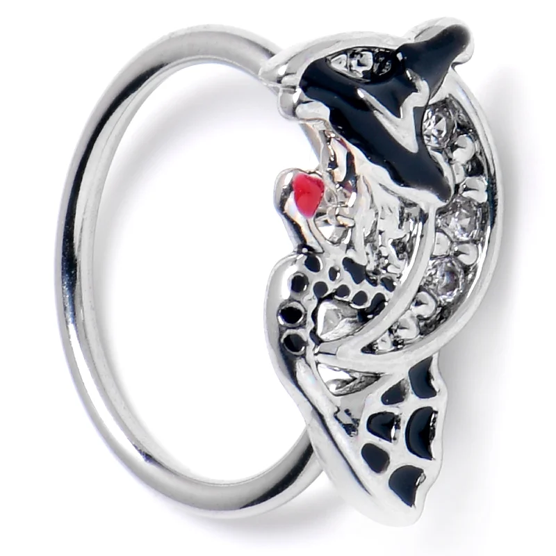 Customizable Nose Rings for Personalized Fashion -20 Gauge 5/16 Clear CZ Gem Crescent Moon Witch Halloween Nose Hoop Customizable Nose Rings for Personalized Fashion -20 Gauge 5/16 Clear CZ Gem Crescent Moon Witch Halloween Nose Hoop