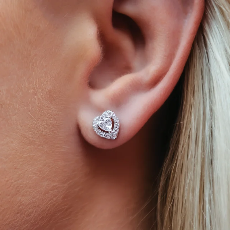 Women's Earrings – Elegant Designs for Every Personality--Diamond Heart Cluster Earrings
