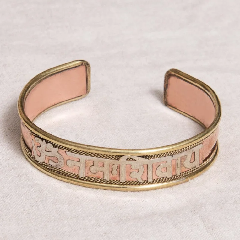 Heavy Bangles for Women-Om Namah Shivay Mantra Copper Bangle