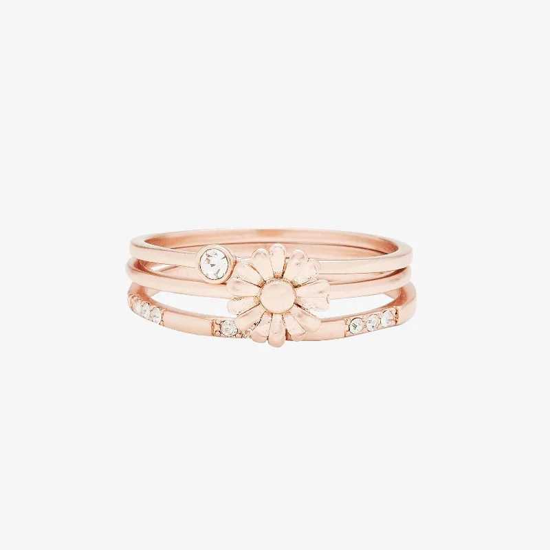 Chic Women's Rings for Fashion-Forward Looks-Daisy Pickin' Ring Stack