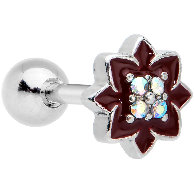 Women's Earrings – Elegant Designs for Every Personality--16 Gauge 1/4 Aurora Gem Poinsettia Flower Cartilage Tragus Earring Women's Earrings – Elegant Designs for Every Personality--16 Gauge 1/4 Aurora Gem Poinsettia Flower Cartilage Tragus Earring