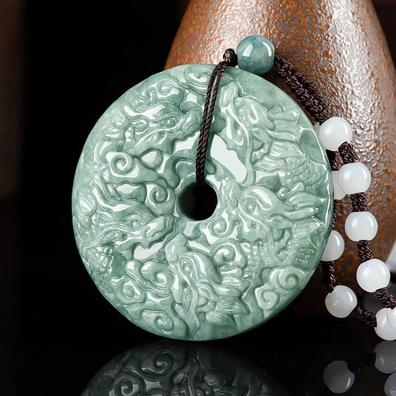 Shop Classic Women's Necklaces & Pendants with a Modern Twist-Buddha Stones Year of the Dragon Natural Jade Nine Dragons Peace Buckle Protection Necklace Pendant Shop Classic Women's Necklaces & Pendants with a Modern Twist-Buddha Stones Year of the Dragon Natural Jade Nine Dragons Peace Buckle Protection Necklace Pendant